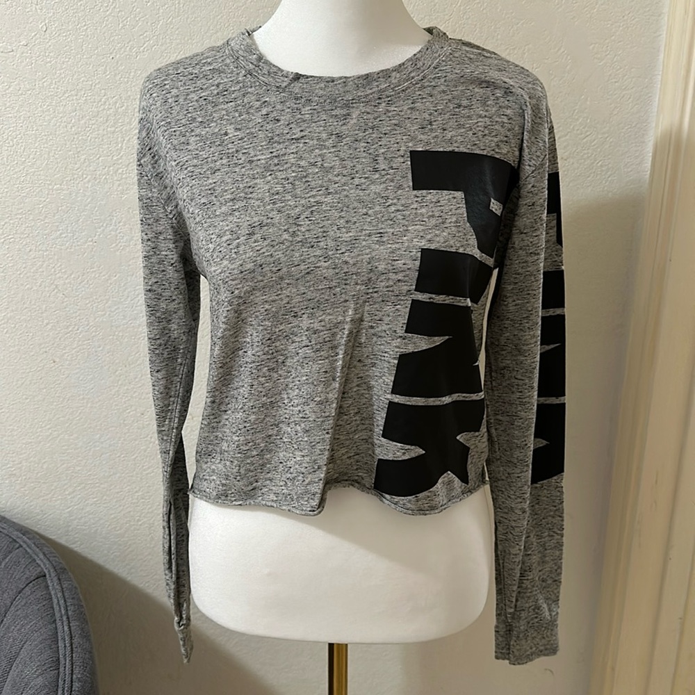 Victoria’s Secret PINK Crop Long Sleeve Logo Tee